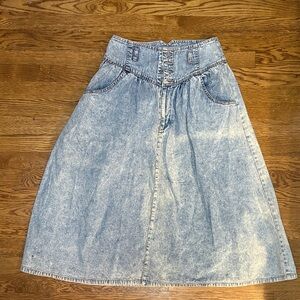 Retro vintage Blue A-Line Denim Skirt